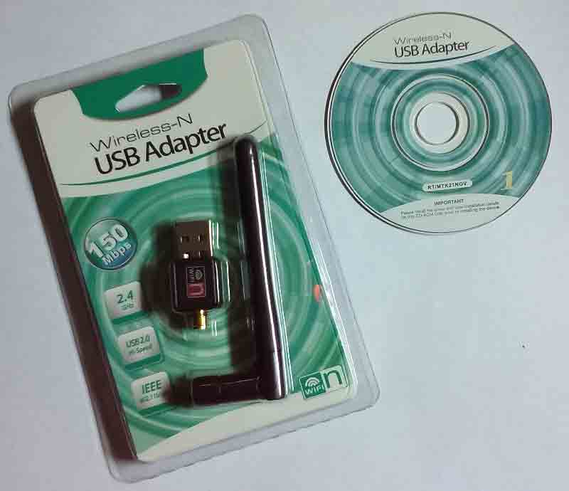 Wi-Fi USB Adapter with Disc and Drivers