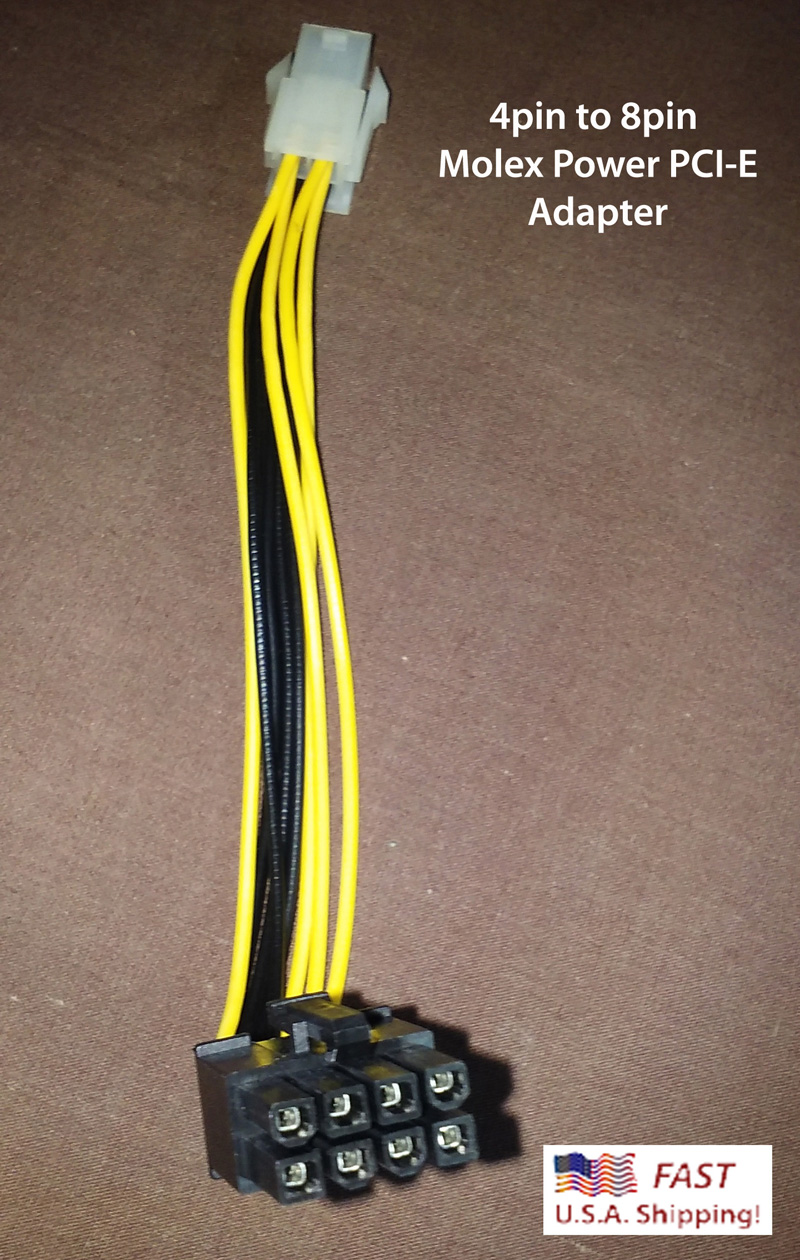 8pin to 4pin ATX 12V Power Extension 8" PCI-E Graphic Power