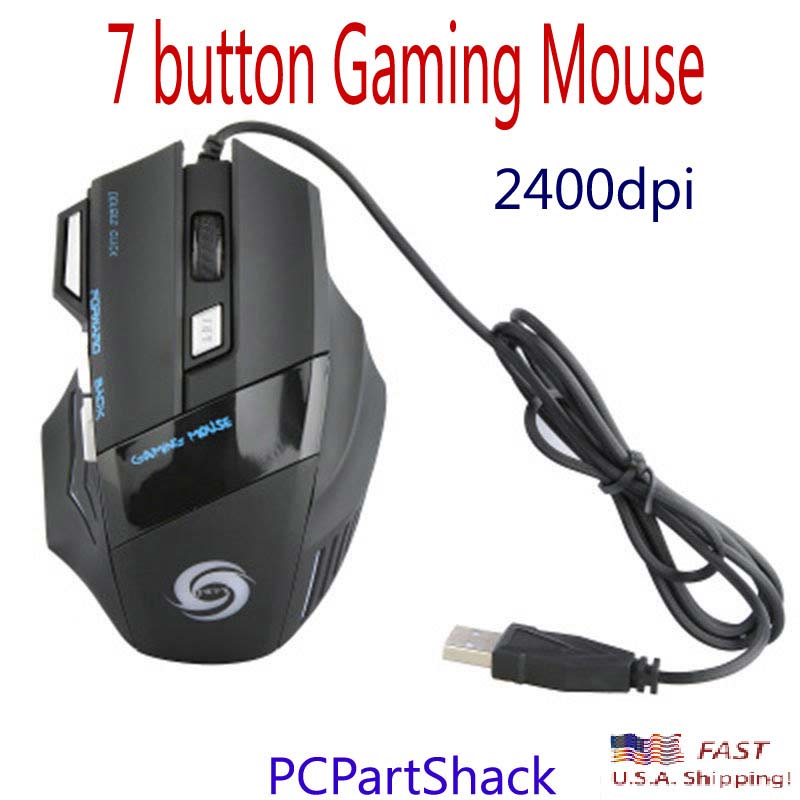 7 Button Gaming Mouse Switchable 2400dpi LED Back-Lit