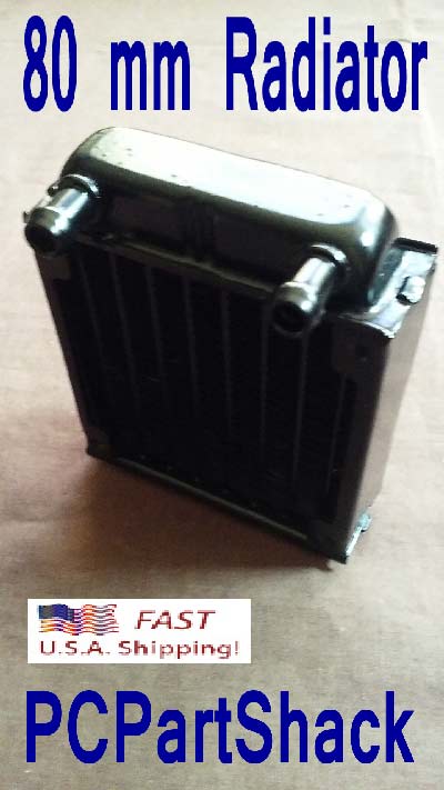 Water Cooling Aluminum Radiator 105mm x 80mm x 25mm Black