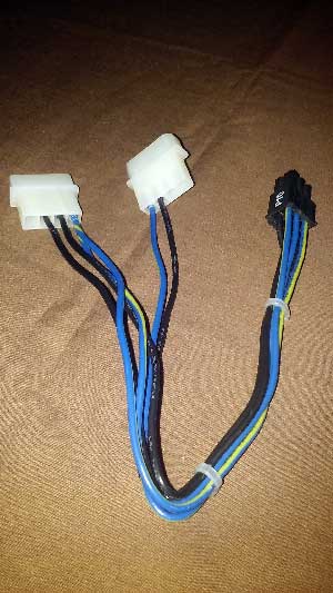 PCI-E Power Adapter, 4pin Molex to 6pin PCI-E