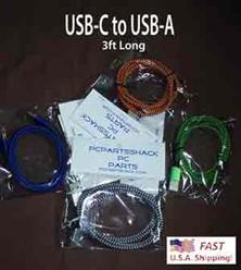 USB to USB-C Colored 3.3ft and 1ft Braided Sleeve Fast Charge and Data Transfer cable