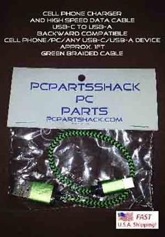 GREEN, USB to USB-C Colored 1ft Long, 0.3M